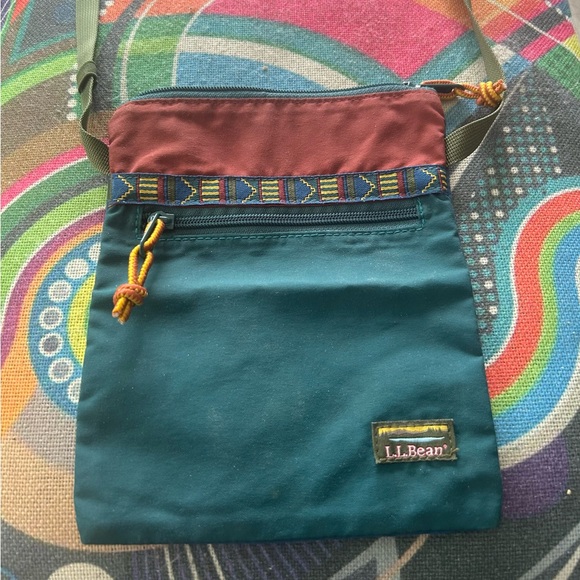 L.L. Bean Handbags - L.L. Bean Teal and Burgundy Crossbody Bag